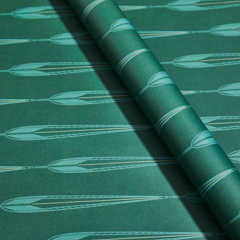 Green Feather Wrapping Paper20