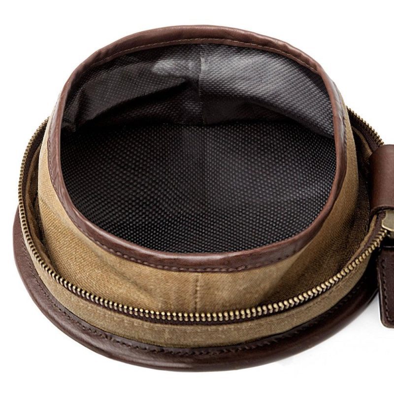 Mission Mercantile Leather Goods Campaign Waxed Canvas Compact Dog Bowl 3