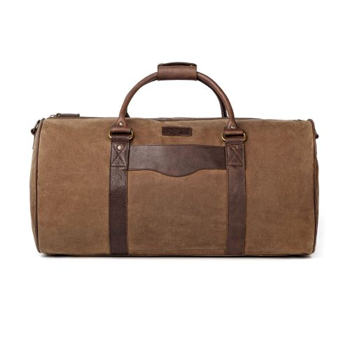 Mission Mercantile Leather Goods Campaign Waxed Canvas Large Field Duffle Bag WW FDLG SMK BR 00 00 4