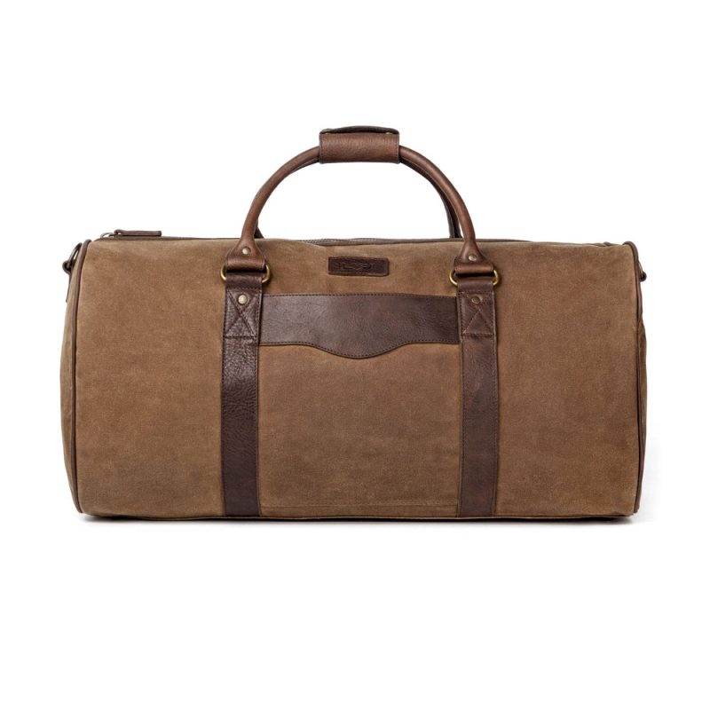 Mission Mercantile Leather Goods Campaign Waxed Canvas Large Field Duffle Bag WW FDLG SMK BR 00 00 4