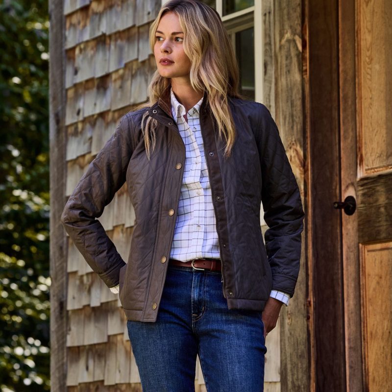 TomBeckbeWomen sCamdenQuiltedJacketBlackOlive4