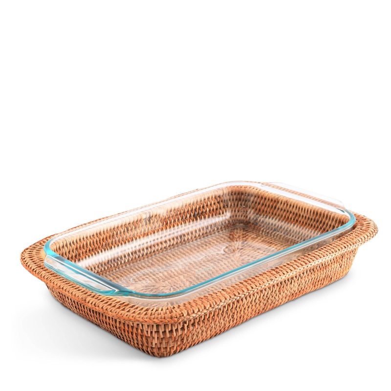 vagabond house replacement hand woven rattan 3qt rectangular casserole holder rt487 33096816492592