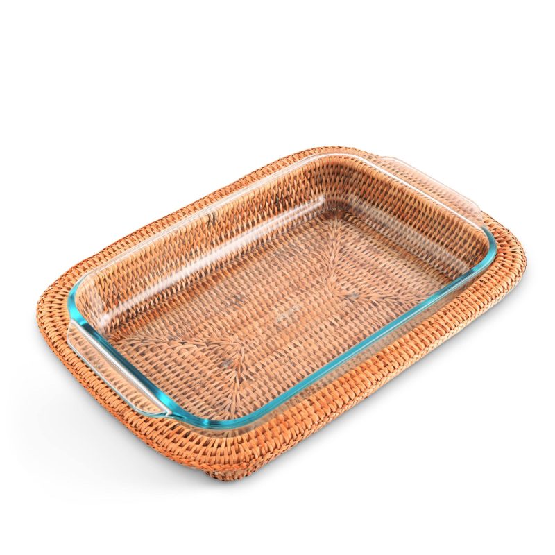 vagabond house replacement hand woven rattan 3qt rectangular casserole holder rt487 33096816525360