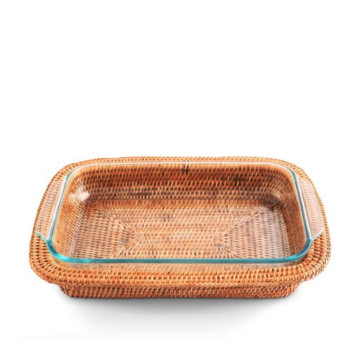 vagabond house replacement hand woven rattan 3qt rectangular casserole holder rt487 33096816590896